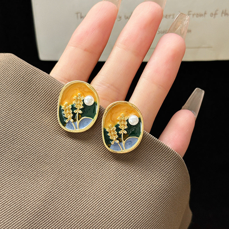 Oil painting earrings